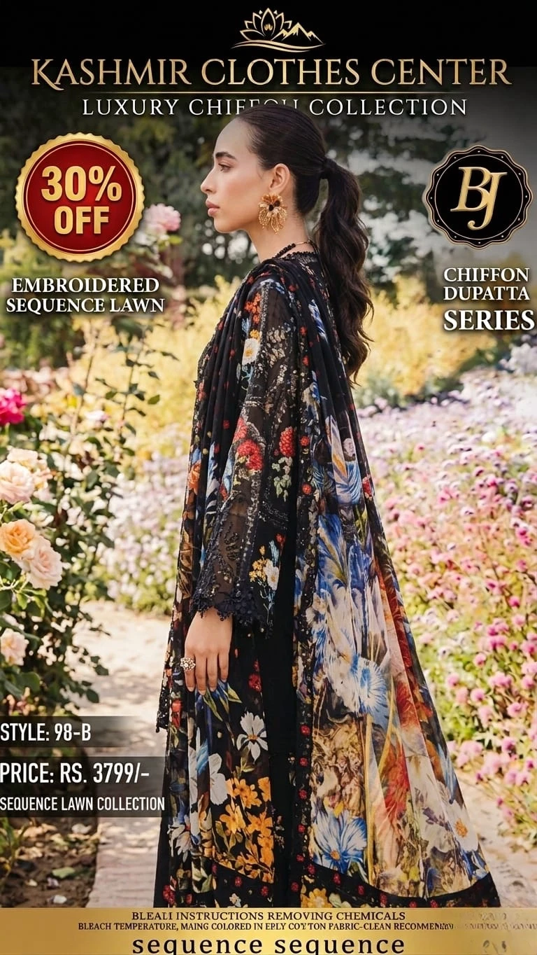 Kashmir Clothes Center Premium Embroidered Suit – Flat 30% OFF | Elegant Women Dress