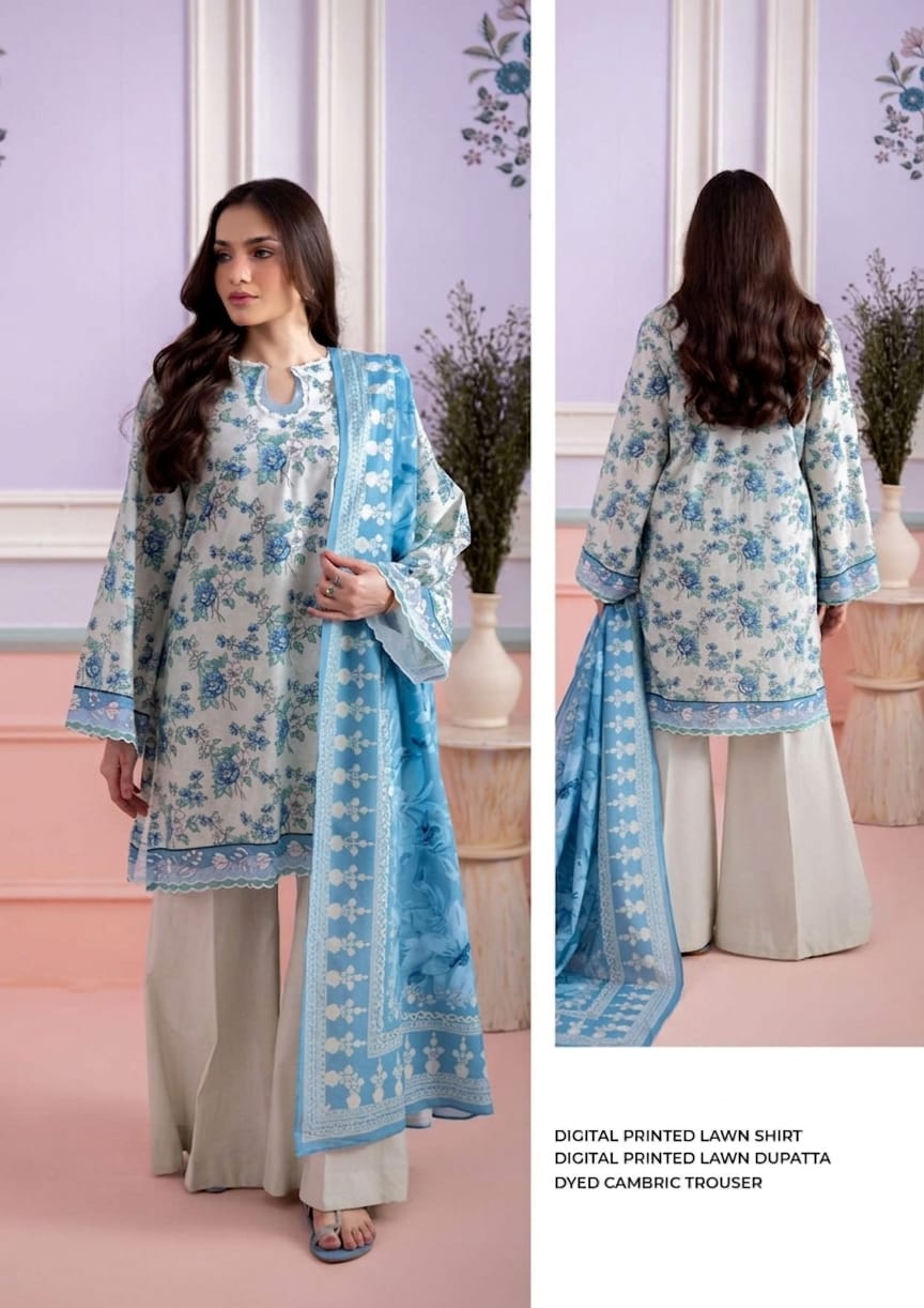 Kashmir Clothes Center Premium 3PC Digital Printed Lawn Suit – 30% OFF | Summer Collection 2026